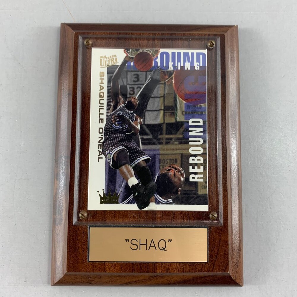 NBA 94 - 95 Fleer Ultra Shaq Orlando Magic Rebound King Card Wall Plaque 5" x 7"